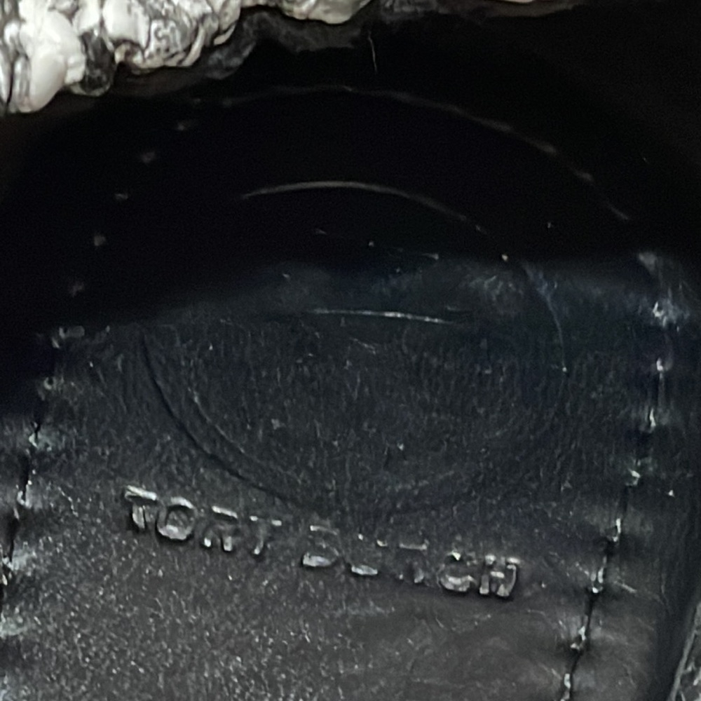 Tory Burch Snake Flats Size 8 black and white - Picture 7 of 14